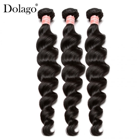 Dolago Peruvian Virgin Hair Bundles For Sale 10-30 inches Peruvian Loose Wave Hair 3 Pieces Human Virgin Hair Weaves From Wholesale Hair Vendors 