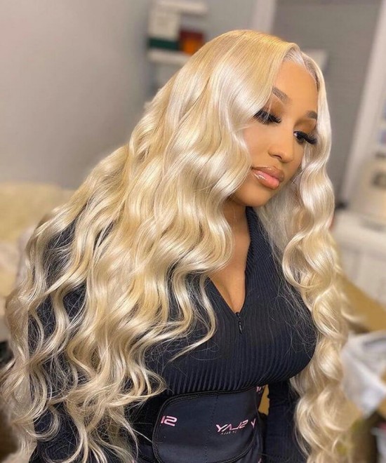 best cheap 613 blonde human hair lace front wig for women