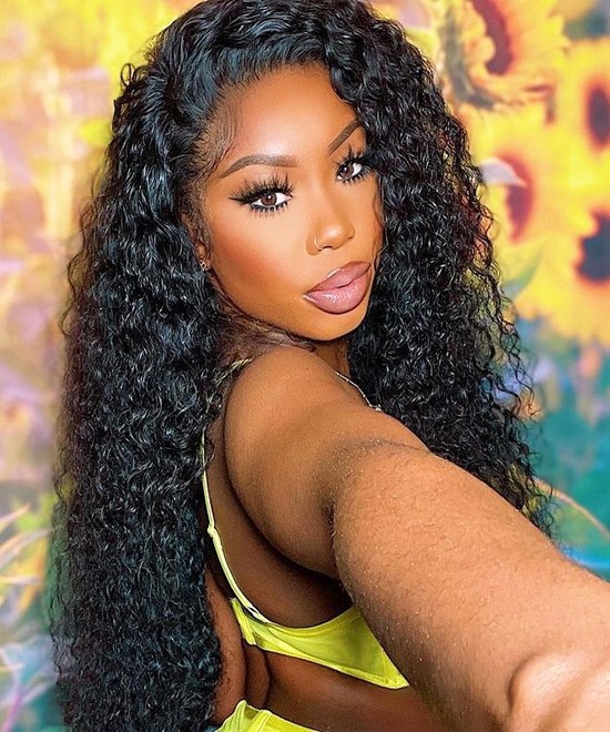 Dolago RLC 13x4 Lace Front Wigs Human Hair For Black Women Girls 150% Brazilian Deep Curly Lace Front Human Hair Wigs For Sale High Quality Transparent Frontal Wigs Pre Plucked With Baby Hair