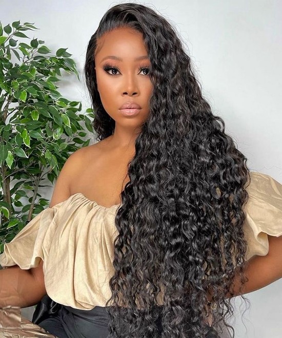 Dolago 13X4 Lace Front Human Hair Deep Curly Wigs Pre Plucked 180% Density High Quality Frontal Wigs For Black Women Natural Transparent Front Lace Wigs With Baby Hair For Sale Online Free Shipping