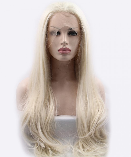 Dolago Light Blonde Straight Synthetic Wig Lace Front Wig