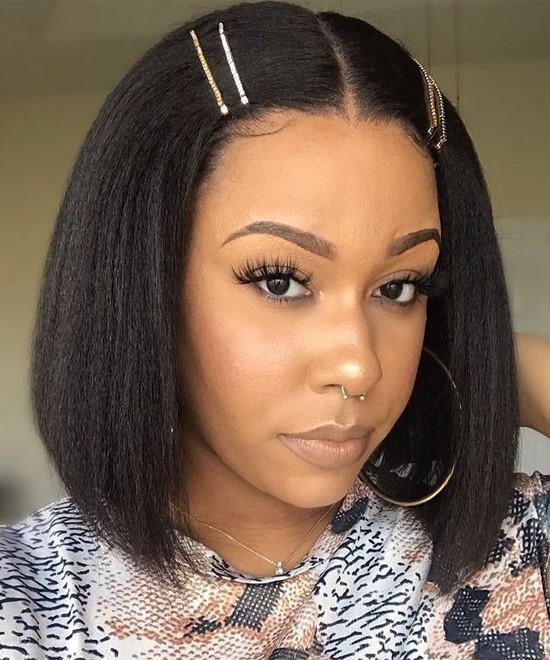 Dolago Real Human Hair Lace Front Light Yaki Straight Wigs For Sale 180% Coarse Yaki Straight Glueless Front Lace Wigs For Black Women Virgin Brazilian Lace Frontal Wigs Pre Plucked With Baby Hair Online Shop