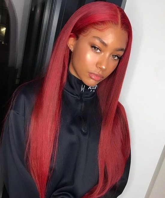 99j red colored 360 lace front wigs for sale