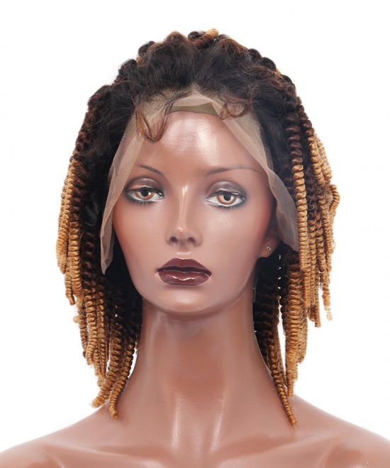 New Updated Ombre Blonde Kinky Curly Wigs 