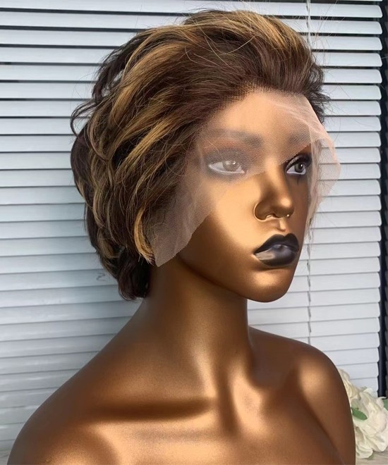 Dolago Ombre 3/27 T Part Human Hair Lace Wigs For Women 6 Inches High Quality Ombre Colored Wavy T Part Bob Wigs Pre Plucked For Sale Brazilian Short Real Human Hair Wigs Pre Bleached Free Shipping 