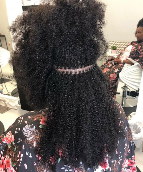 Dolago Brazilian Afro Kinky Curly Micro Link Human Hair Extensions