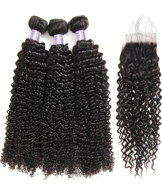 Dolago 3A 3B Kinky Curly Bundles With 4x4 Lace Frontal Closure For Women Brazilian Human Hair 3 PCS Kinky Curly Bundles With Closures 12A Grade For Salon Bundles And Closure Wholesale Online Shop