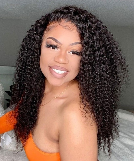 Dolago Undetectable French Lace Wigs Kinky Curly 13x4 Invisible Lace Front Human Hair Wigs Online For Sale 130% Brazilian Curly 20-22 Inches Glueless Lace Wigs Cheap Price With Best Quality
