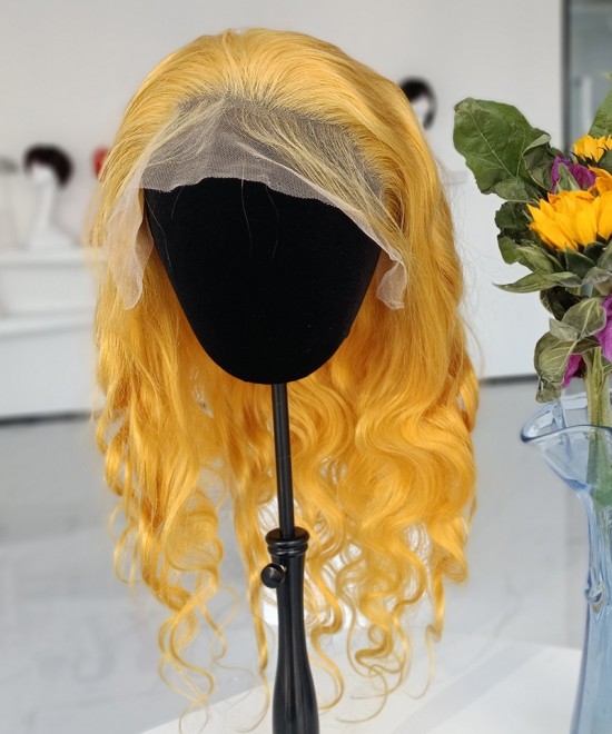 Body Wave Yellow Blonde Lace Wigs For Black Women