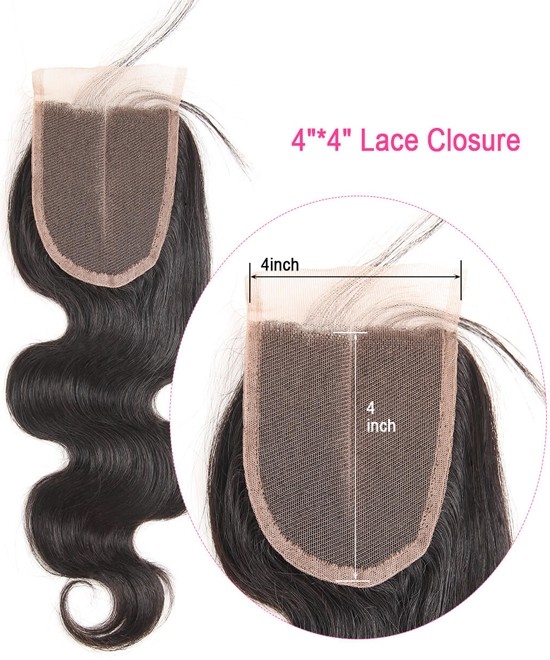 Dolago Brazilian Body Wave 3 100 Human Hair Bundles With 4x4 Lace