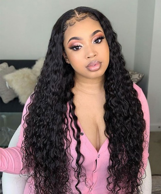 Best quality Brazilian deep curly lace closure hair wig for sale