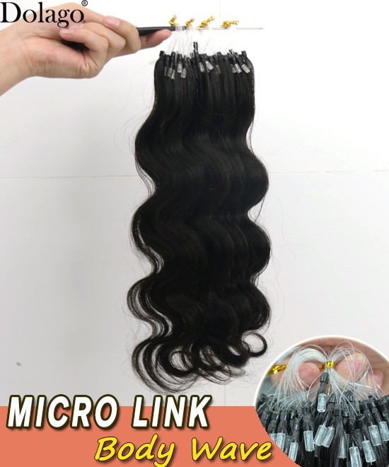 Dolago Brazilian Body wave Micro Link Human Hair Extensions For Women To Make Long Hairstyles 8-30 Inches Good Quality Wet and Body Wavy Human Braiding Hair At Wholesale Cheap Prices For Sale 