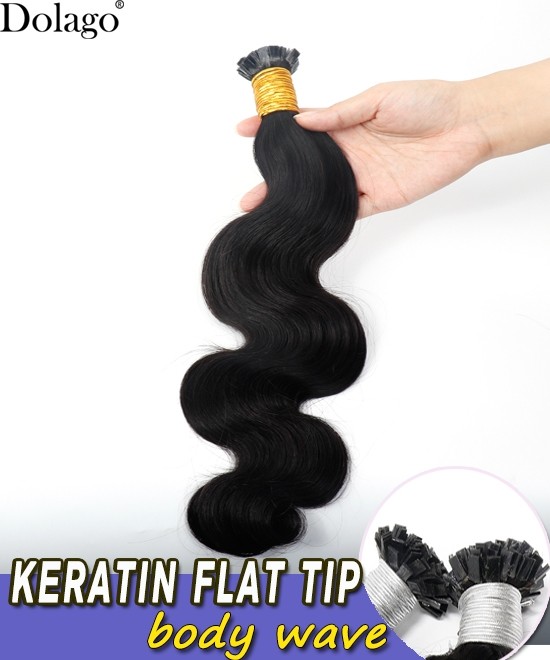 Dolago Wholesale Body Wave Keratin Tip Human Hair Extensions For Women 100g/set Keratin Fusion Hair Extensions For Thinning Hair Free Shipping