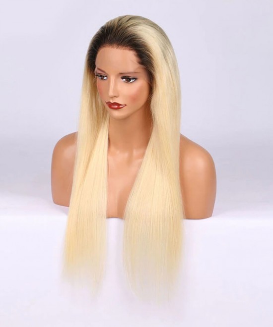 two tone ombre 1B/613 blonde wig human hair