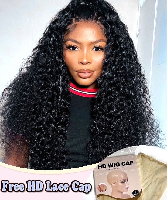 Dolago Invisible HD Swiss Curly 13x6 Lace Front Human Hair Wigs For Black Women Glueless 150% Undetectable HD Crystal Large Frontal Wigs Melt Skin High Quality 10A HD Lace Wigs Free Shipping 