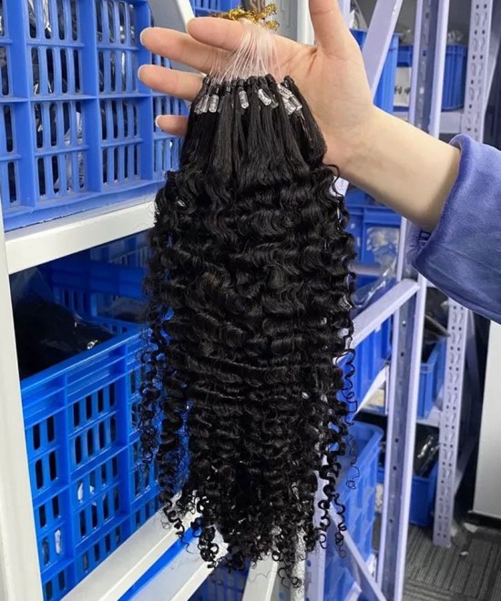 3B 3C  Curly Micro Link  hair extensions to make long hairstyles 