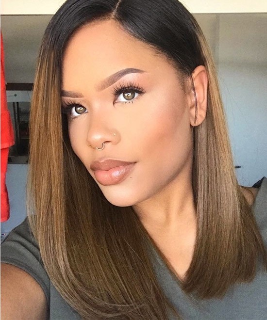 Dolago 1B/27 Ombre Straight Lace Front Wig Human Hair Wigs Two Tone Colored Short Bob Brazilian Virgin Hair Wigs For Black Women Colorful HD Lace Wigs For Sale With Baby Hair Pre Plucked 