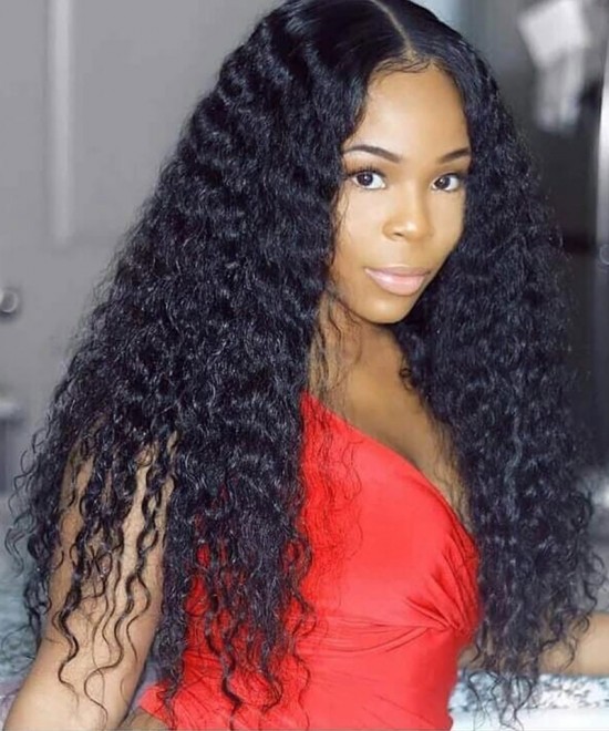 Deep Wave Full Lace Human Hair Wigs Pre Plucked With Baby Hair