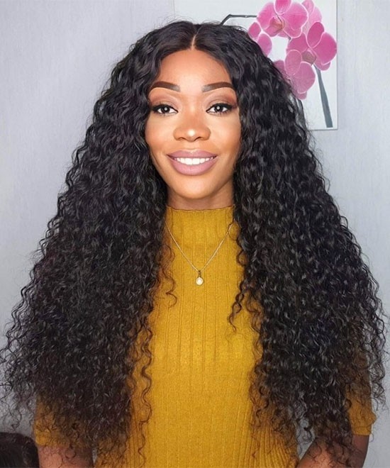 Dolago RLC Black Women Human Hair Lace Frontal Wig For Sale 250% High Density 13x6 Lace Front Wigs With Baby Hair Deep Curly 10A Virgin Brazilian Glueless Frontal Wigs Pre Plucked Bleached Knots  