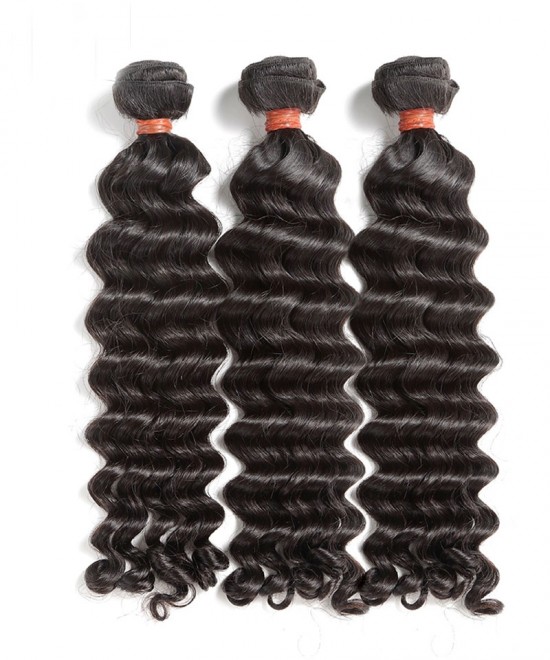 Dolago Peruvian Virgin Hair Bundles Deep Wave Human Hair Extensions 3 Pics Peruvian Human Hair Weave Bundles Sale Natural Color Peruvian Bundles 10-30 Inches 