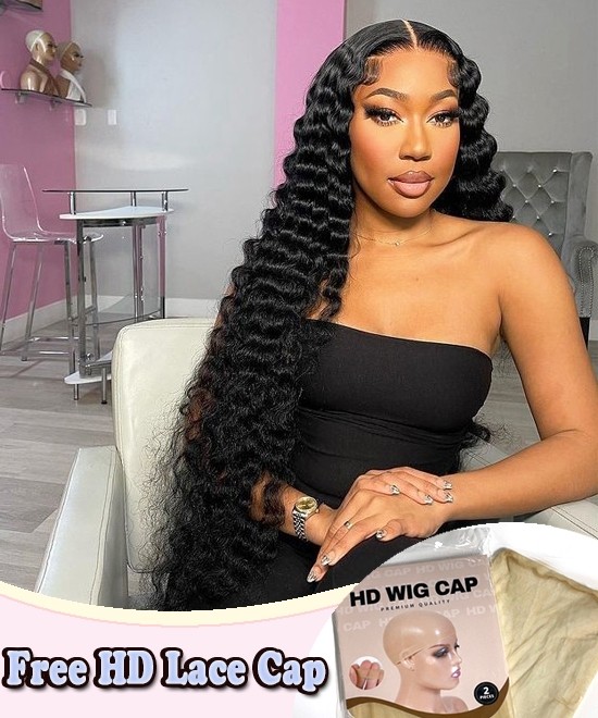 Dolago HD Undetectable 250% Deep Wave 13x6 Lace Front Wigs Human Hair With Invisible Knots Glueless Real HD Swiss Lace Frontal Wig For Black Women Wavy 13X6 HD Crystal Front Lace Wig Free Shipping