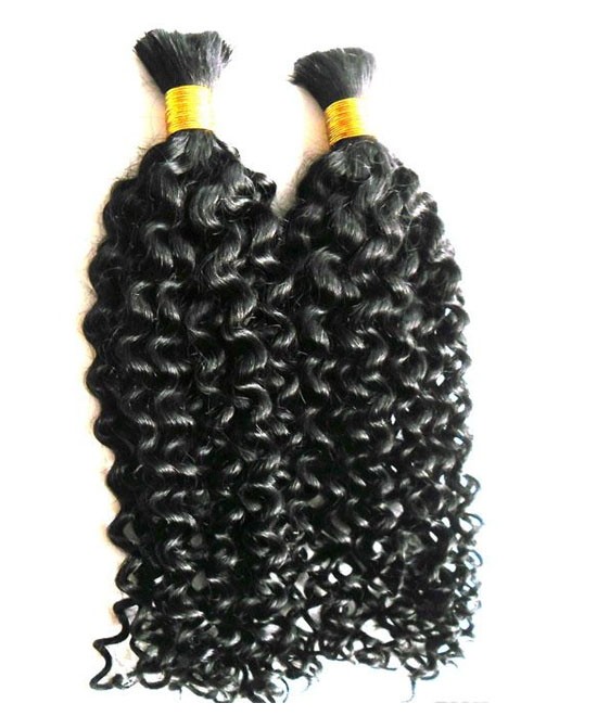 Dolago Good Quality 2Pcs Brazilian Human Hair Kinky Curly Weave Hair Bulk Extensions For Wigs Making 10-28 Inches Kinky Curly Bulk Hair For Braiding Online Sale Now 