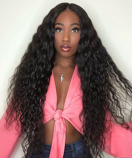 Dolago High Quality Water Wave 13x4 Lace Front Wigs Human Hair For Black Women Girl 250% Natural Wave Transparent Lace Frontal Wigs Pre Plucked For Sale Best Front Wigs Pre Bleached Free Shipping Online