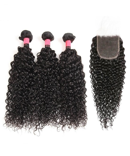 Dolago Human Hair Deep Curly Bundles With 5x5 Closure Deal For Women High Quality 10A Grade 3 Bundles With Lace Frontal Closure Wholesale Closures And Bundles Hair Extensions For Sale Online Shop