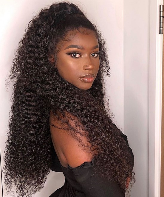 Dolago Hair Wigs Deep Curly 370 Lace Frontal Wig Pre Plucked With Baby Hair Brazilian Lace Front Human Hair Wigs With Baby Hair Pre Plucked