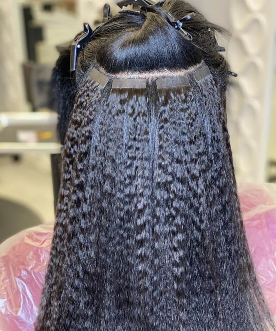 Kinky Straight Tape In Human Hair Extensions For Women Cheap Prices