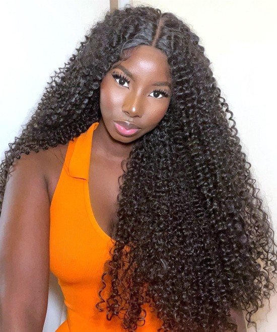 Dolago Kinky Curly Lace Front Wigs Brazilian Human Hair For Sale 180% 3A 3B Curly Glueless 13x6 Lace Front Wigs For Black Women With Invisible Hairline Natural Pre Plucked Frontal Transparent Wig Can Be Dyed