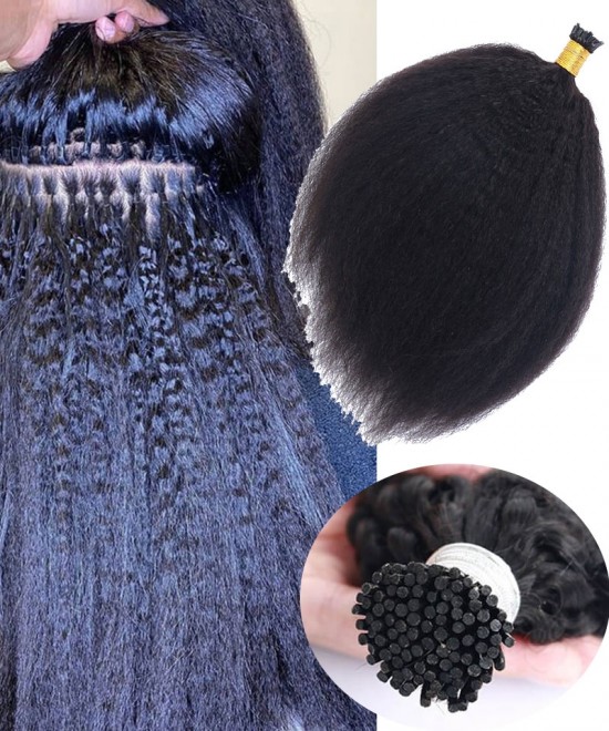 Kinky Straight Keratin Fusion Hair Extensions At Cheap Pirces 