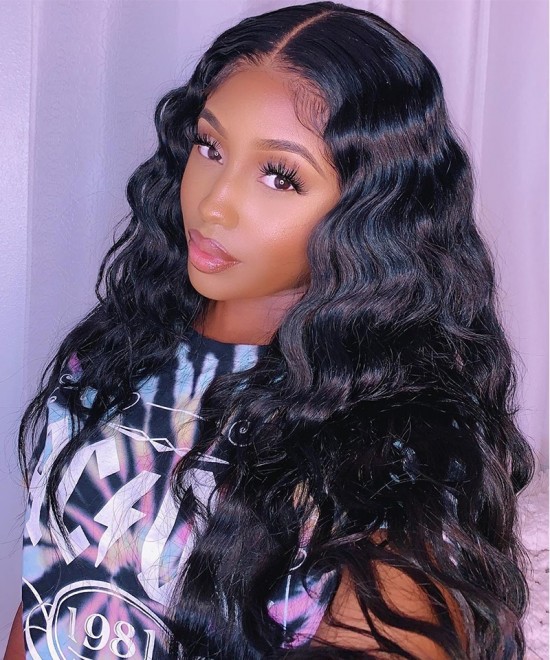 Body Wave 180% Density 360 Lace Frontal Wig Pre Plucked 
