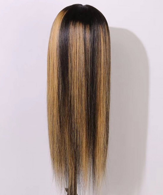 4/613 mixed blonde ombre color human hair wigs