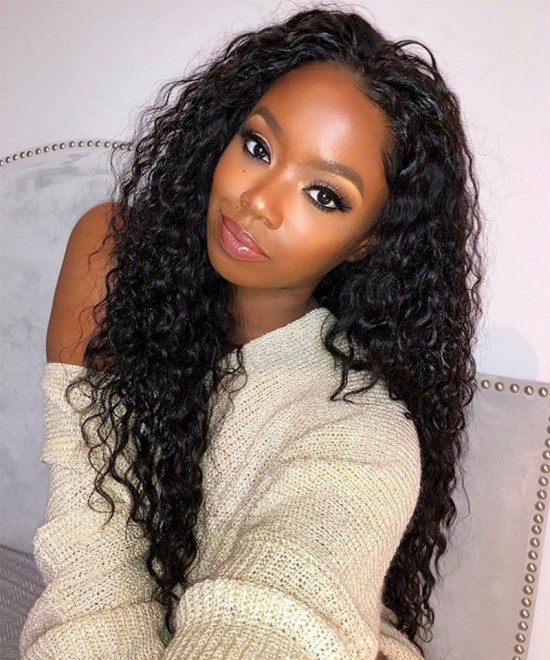 Deep Wave 360 Lace Frontal Wig Pre Plucked For Sale