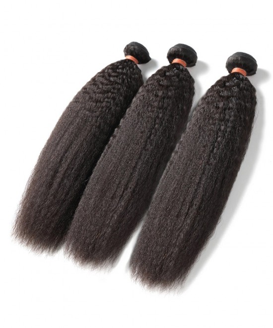 Dolago Kinky Straight Brazilian Virgin Hair 3Pcs 100% Human Hair Weaving