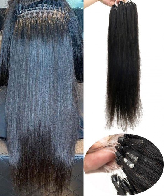 Brazilian Straight Micro Link Human Hair Extensions For Sale 