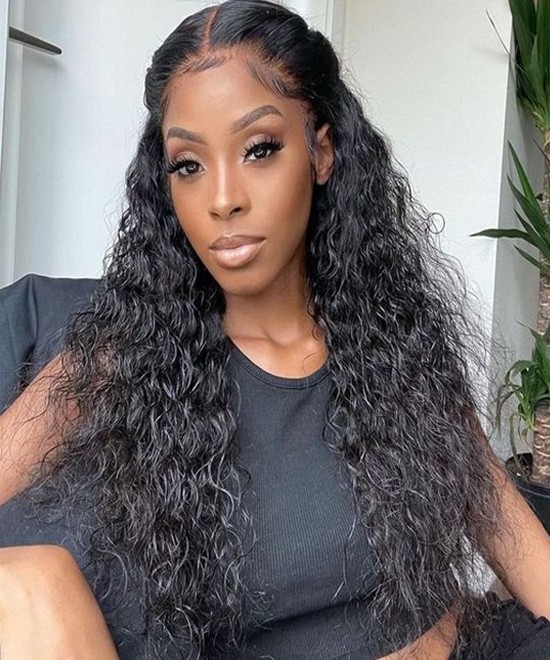 Dolago 13x4 Lace Front Water Wave Wigs Pre Bleached For Black Women 130% High Quality Natural Wave Human Hair Front Lace Wig With Baby Hair For Sale Brazilian Glueless Frontal Wigs Pre Plucked Can Be Dyed 