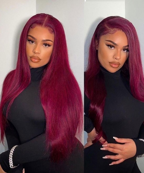 99j red colored lace front wigs for sale