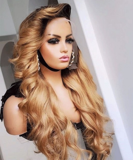 #27 Honey Blonde Lace Front Wig Body Wave 