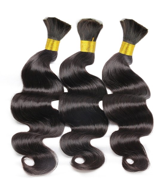 Dolago 3Pc Brazilian Virgin Body Wave Bulk Human Hair For Braiding Bundles 10-28 inch 100% Human Wavy Hair Weave Bulk Hair Extension For Wig Making High Quality At Cheap Prices Free Shipping 