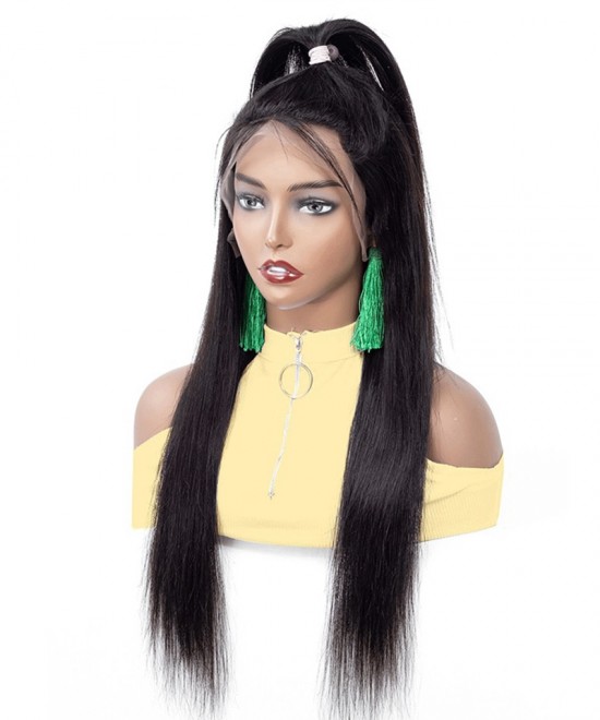 Dolago Silky Straight 13x4 Human Hair Lace Front Wigs Pre Plucked For Sale 250% High Density Glueless Lace Front Wig With Baby Hair For Black Women Natural Frontal Wigs With Baby Hair Pre Bleached Free Shipping