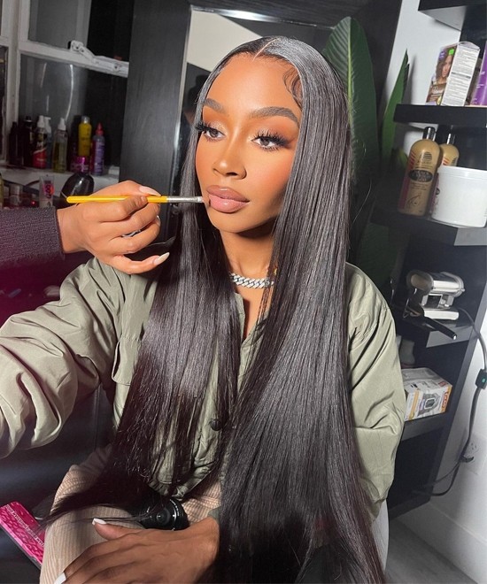 Dolago Real HD 4x4 Lace Closure Wigs Human Hair 250% Straight Glueless HD Swiss Frontal Closure Wig With Invisible Hairline Pre Plucked Best Undetectable Lace Wigs Bleached The Knots Free Shipping