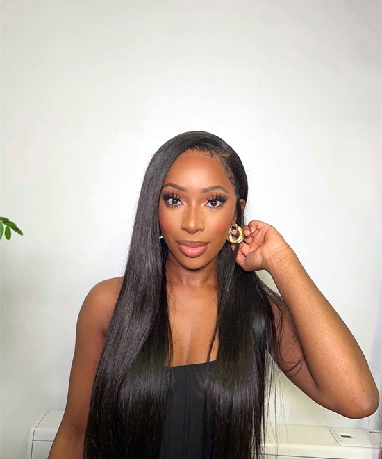 Dolago 250% HD Crystal Lace Frontal Wigs For Black Women Girls Glueless Silky Straight Pre Plucked HD Swiss Human Hair Lace Front Wigs With Invisible Knots Best Undetectable 13x6 Lace Wigs Free Shipping