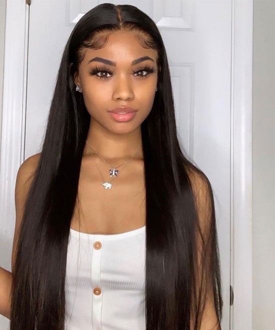Dolago Straight Glueless Human Hair Lace Front Wigs For Sale 150% Density Brazilian Transparent Lace Front Wigs For Black Women 13X4 Lace Front Human Hair Wigs Pre Plucked With Baby Hair Online