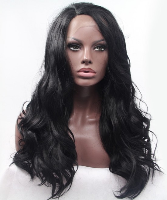 Dolago Black Natural Wavy Synthetic Wig For Black Women