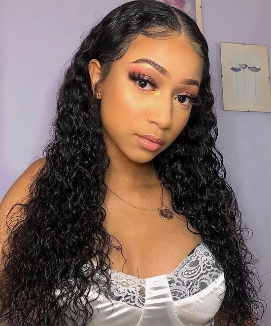 Dolago 13x6 Water Wave Lace Front Wigs Human Hair For Black Women 180% Transparent Lace Frontal Wig With Invisible Hairline Pre Plucked For Sale Raw Brazilian Lace Front Wigs Can Be Dyed Pre Bleached 