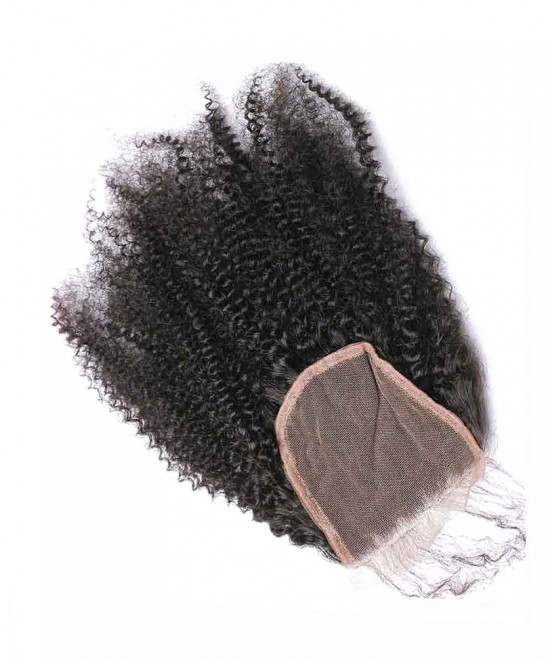 Dolago 100% Human Hair Top Closure 4x4 Lace Closure Afro Kinky Curly 