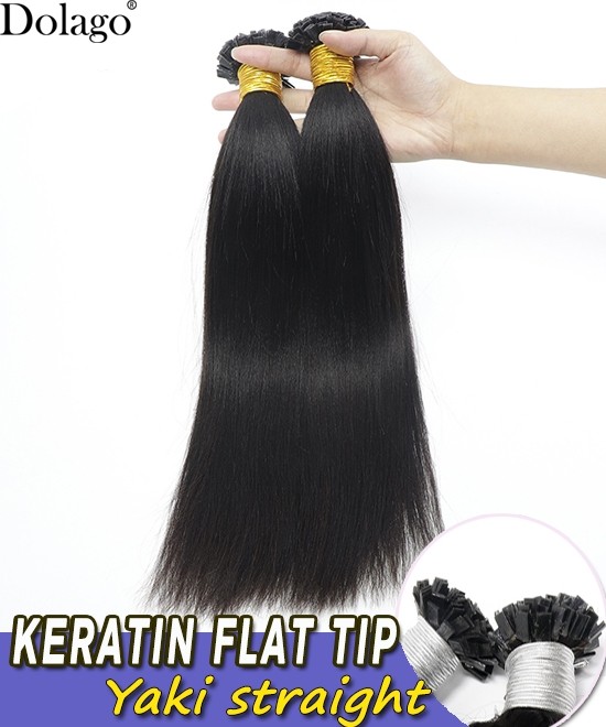 Hot Brazilian Yaki Straight I Tip Hair Extensions Natural Looking 