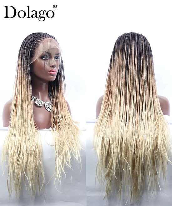 Braided wigs 13x2.5 knotless braid lace front wig 30inch fully braided